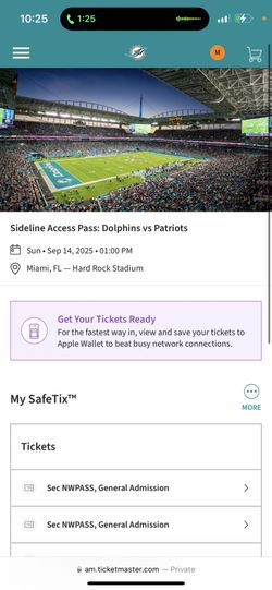 Miami Dolphins Vs New England Patriots On Field Sideline Access Passes