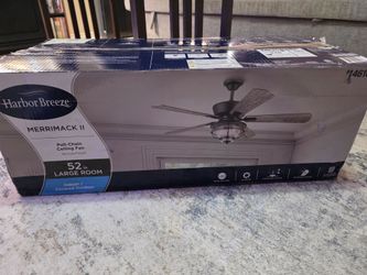 Harbor Breeze Merrimack II 52-in Bronze Covered Outdoor Ceiling Fan With Light and Pull Chain Included
