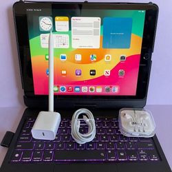 Apple IPad 9th Generation (10.2” Retina /Touch ID /IOS 18/ 2021 Model) 64GB with Pen, Keyboard  & Accessories 