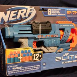 
Nerf  Elite 2.0 Commander RD-6 Blaster, 12 Official Nerf Darts, 6-Dart Rotating Drum, Tactical Rails, Barrel and Stock Attachment Points
