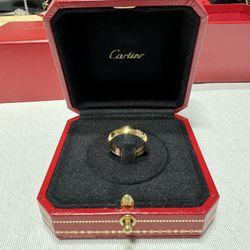 18K Yellow Gold Cartier 4mm Plain Simple Wedding Band Ring Men’s Size 6