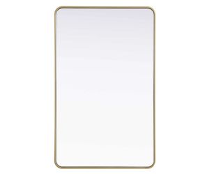 Elegant Lighting Remy Rectangular Wall Mirror in Brass