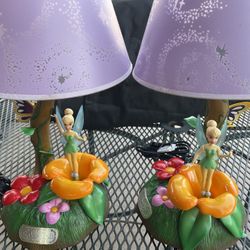 2 Disney Tinker Bell Animated Musical Lamp SOLD AS IS