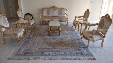 Baroque Gold Leaf Living Room Furniture Set