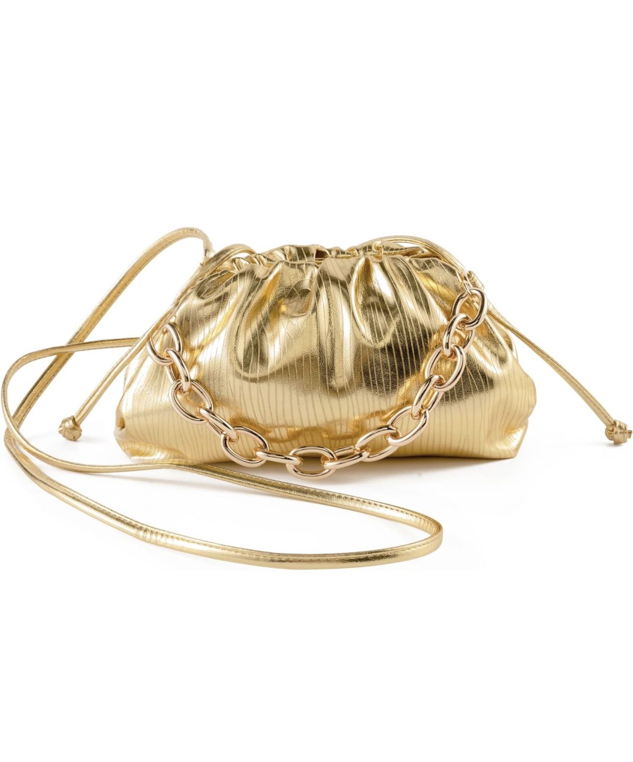 Women Dumpling Crossbody Bag Cloud Evening Bag Sparkly Clutch Purses (large size)