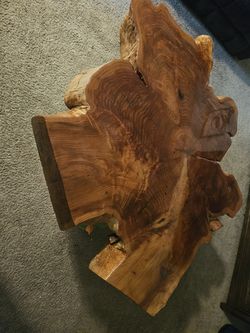 Real wood coffee table sealed in epoxy