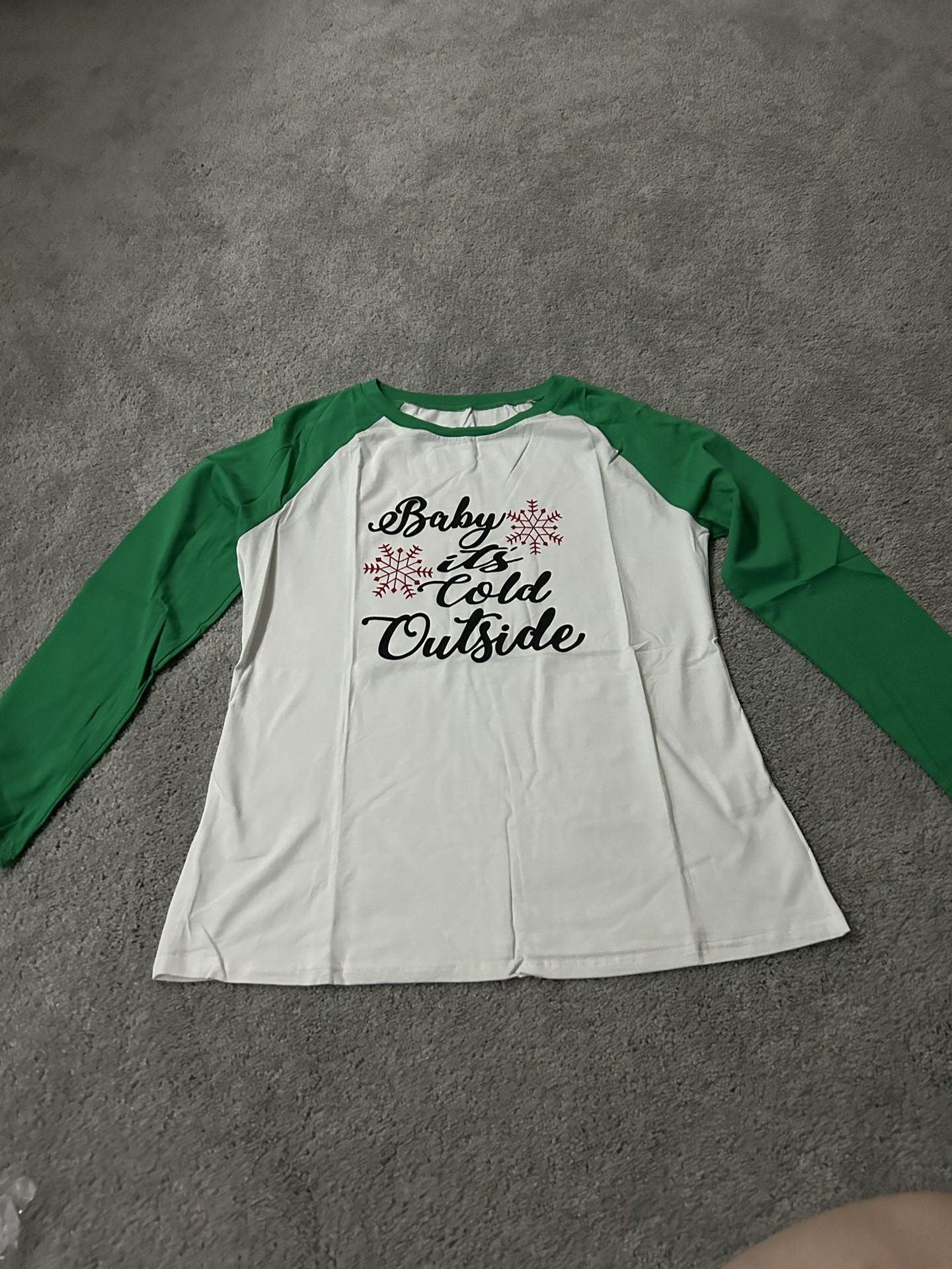 Christmas Tshirt Women baby is cold outside Letters Print long Sleeve Baseball Tshirt Blouse Tee Tops size size XXL ( compare $19 is Amazon price ) ve