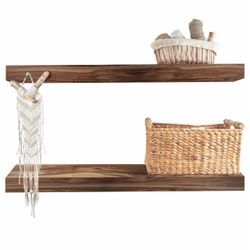Floating Wood Shelf, 2-pack