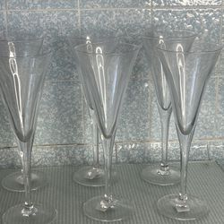 Champagne Flutes Clear, 6 Tall