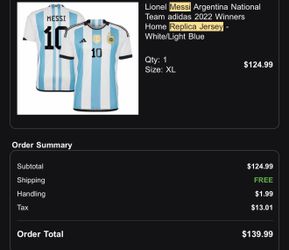 2022 Messi Argentina Replica Jersey XL