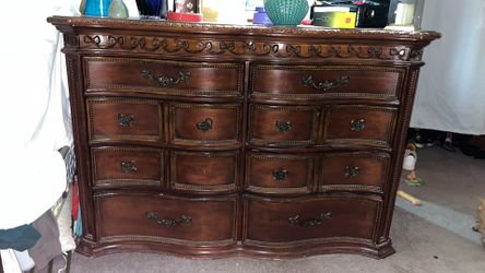 Dark Wood Dresser 12 drawer