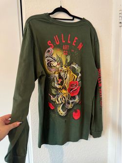Sullen Art Co. Olive Green Tiger & Snake Long Sleeve MEN’s XL
