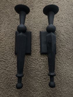Heavy Iron Wall Candle Sconces – Set of 2