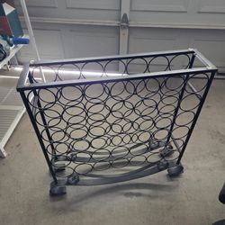 Wine Rack...Black Iron...Used But In Good Shape 