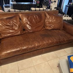 Genuine Leather Couch 7’ long 
