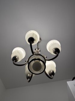 5-Light Chandelier with Frosted Glass Shades