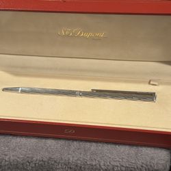S.T. DuPont Vintage 9.25 Solid Silver Ballpoint Pen