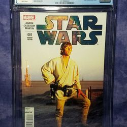 Star Wars #1 2015 Movie Variant Mark Hamill Photo Cover Graded CGC 9.8