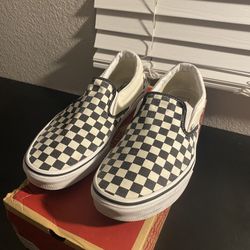 Vans slip shop on checkerboard sale