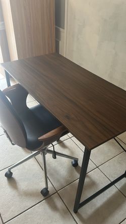Desk with chair and monitor
