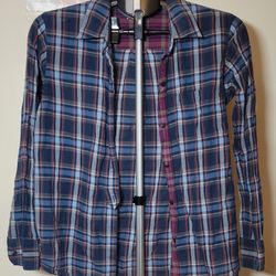 Eliot Plaid Button-Down Shirt, size S (0528)