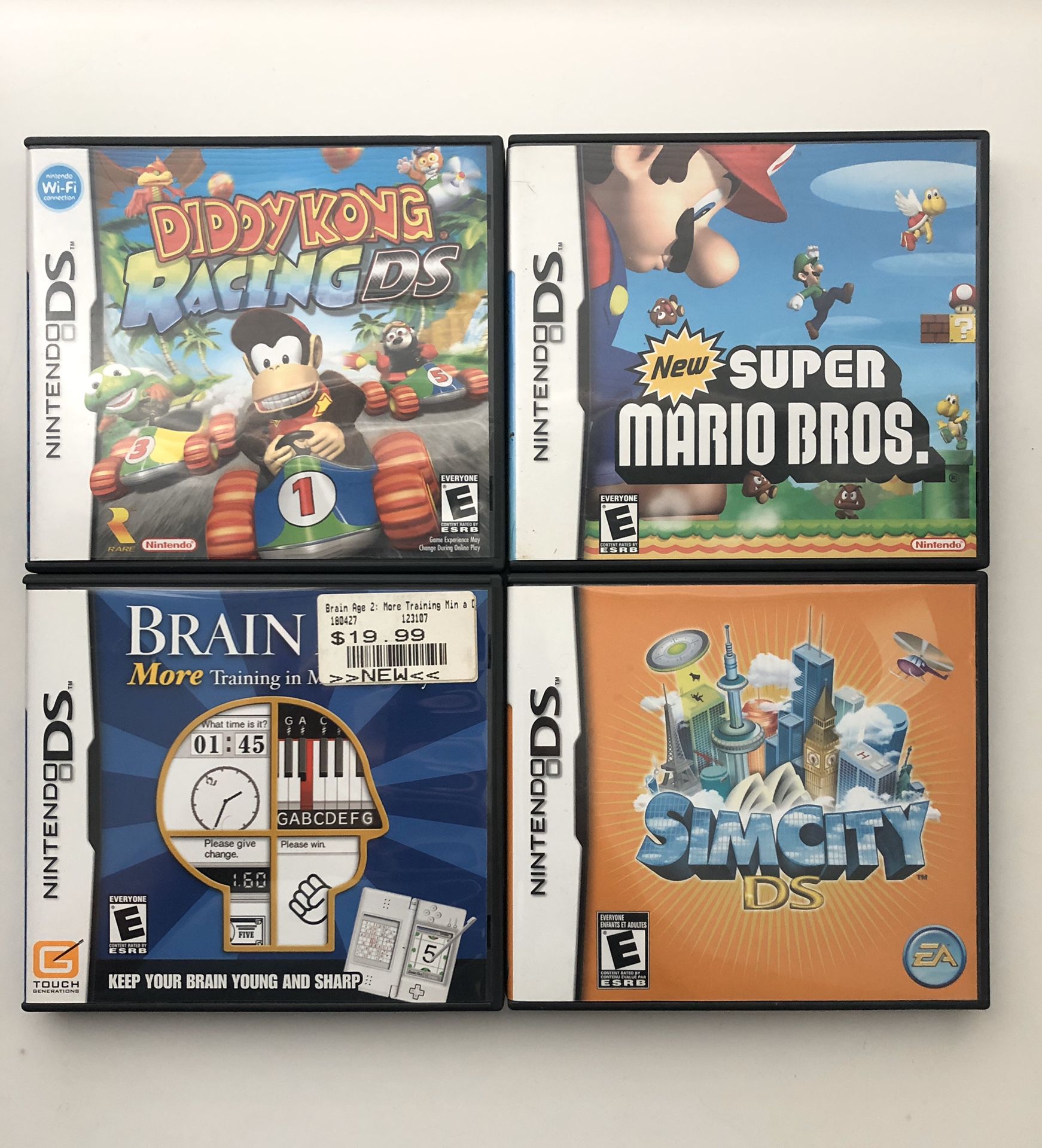 Nintendo DS games (e.g., Diddy Kong Racing & Super Mario Brothers)