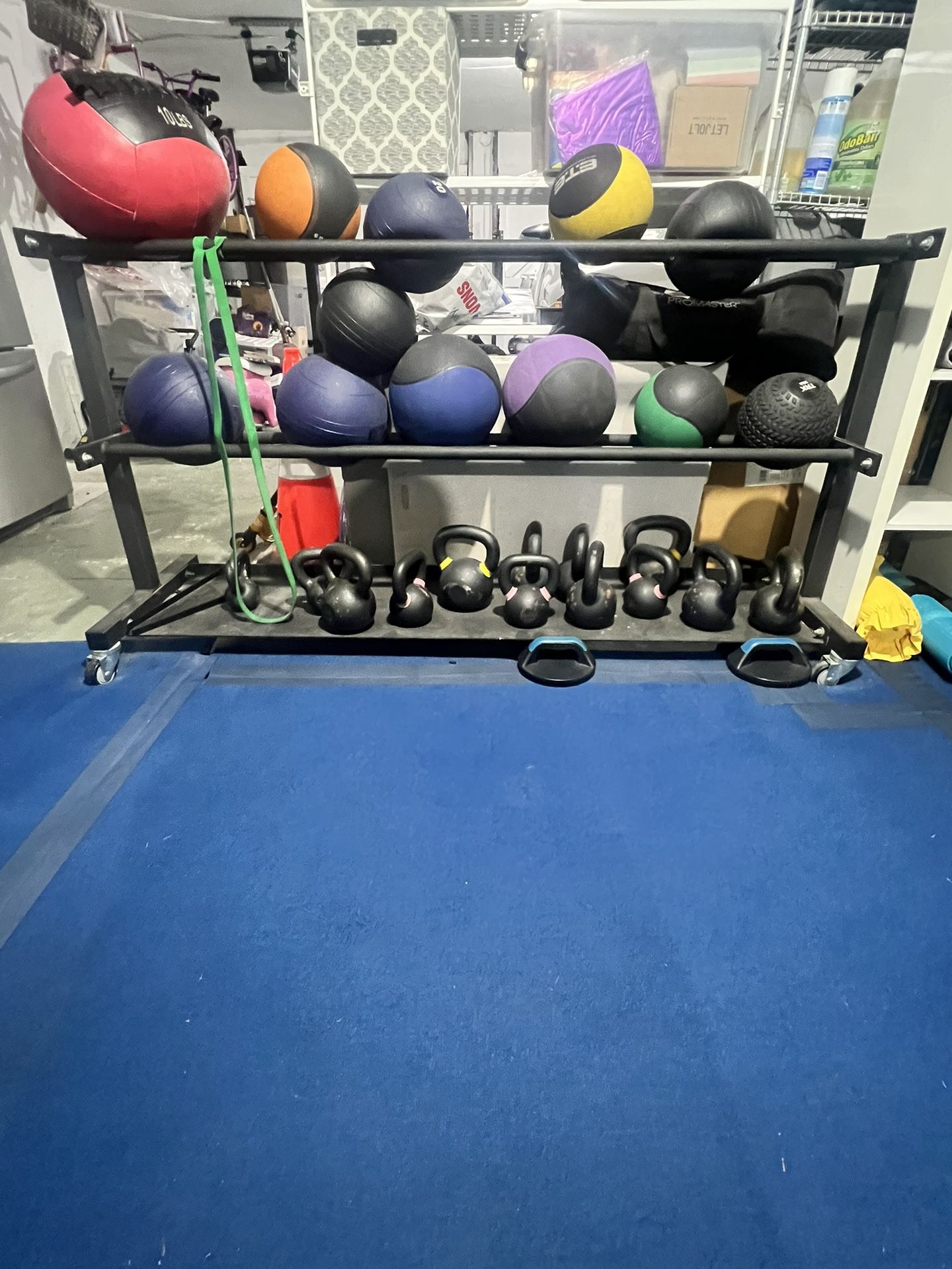 Medicine Ball Rack With Kettle Bells
