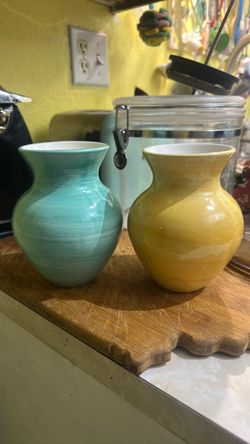 Set of 2 Small Ceramic Vases
