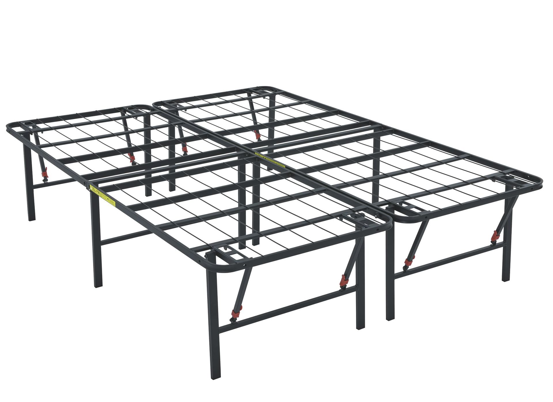 Full Size Bed Frame with Storage, Foldable Metal Platform, Sturdy Steel, No Box Spring Needed, 18 inches High