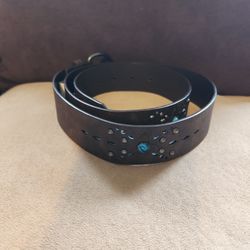 Brown Belt With Turquoise Accents 