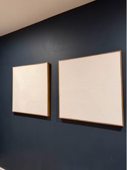 Art framed canvas 3D white paintings