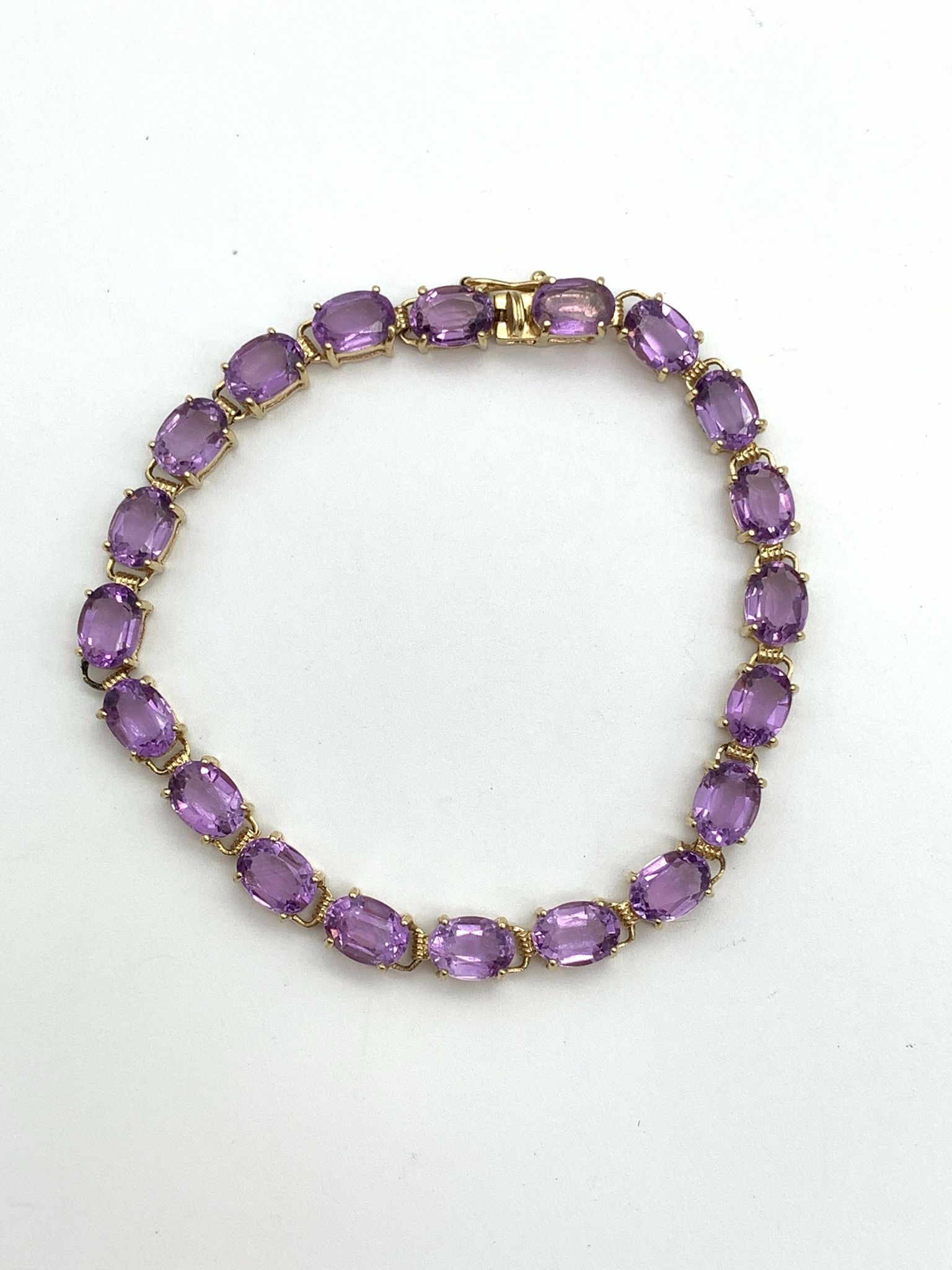 7" purple stone bracelet #16726