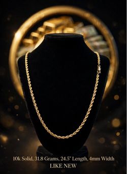 10k SOLID ROPE CHAIN