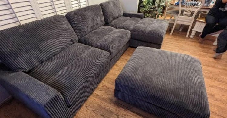 New 127x66 Sectional Couch With Ottoman / Free Delivery