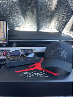 Amiri Crystal 3 Star Trucker hat/Balenciaga Sunglasses