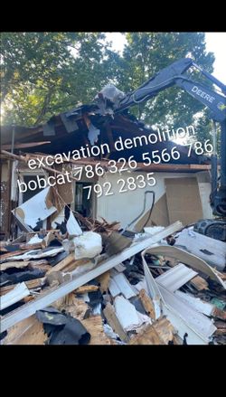 Excavation demolition bobcat
