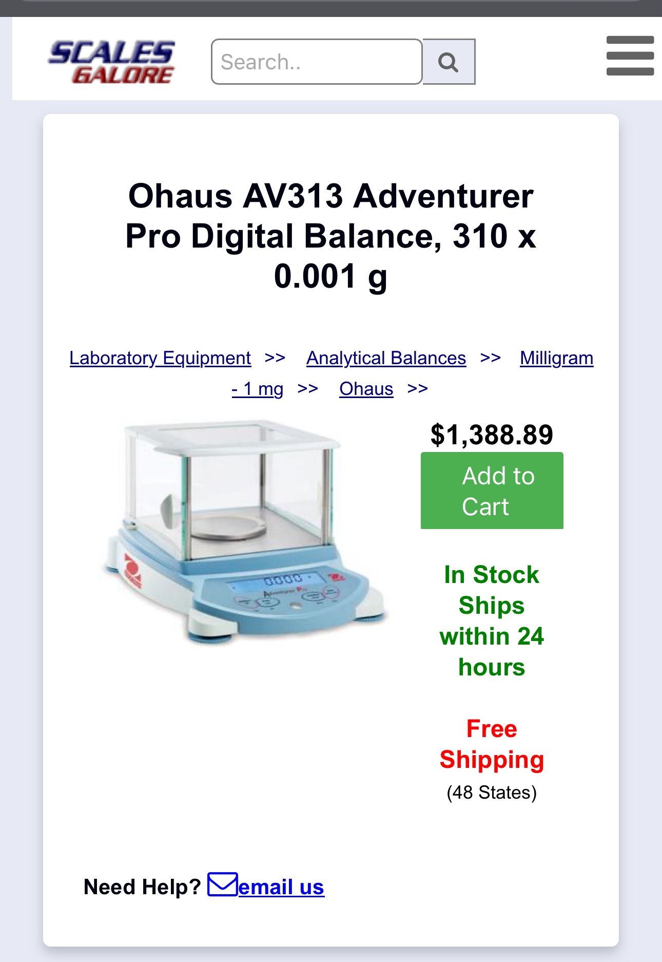 Ohaus AV313 Adventurer Pro Digital Balance