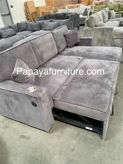 New! 89” Sectional Sofa Bed, Sleeper Sofa, Reversible Chaise Sectional Couch, Sofa, Couch, Grey Couch, Gray Sectional, Sleeper Sofa,Pull-out Sofabed .
