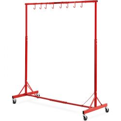 Painting Rack, 1 mm Adjustable Height, 66 lbs Capacity Automotive Paint Rack Stand, 8 Hooks Painting Drying Rack with 4 Swiveling Wheels, Aut