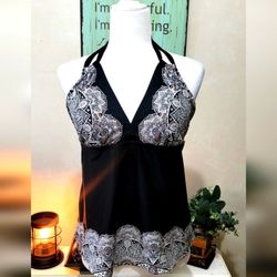 Swimsuits For All Tankinis Apron Halter Tankini Top