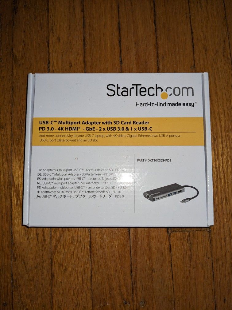 New - StarTech USB C Multiport Adapter -  Part # DKT30CSDHPD3