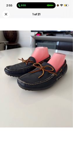 Polo Ralph Lauren Navy Suede Driving Loafers Moccasins Men’s Size 12D Leather
