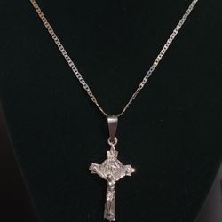 Cadena Con Cristo Y Medalla De San Benito P.925