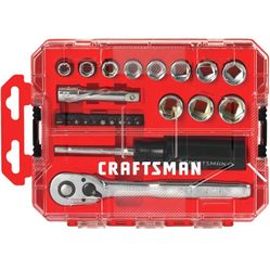 CRAFTSMAN Socket Set, Nano Metric, 3/8" Drive, 24Piece