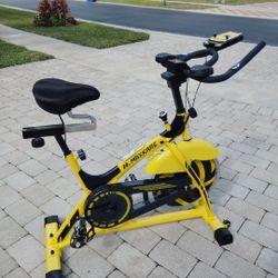 Maxkare Exercise Bike. Stable, Durable and Sturdy Steel Frame. LCD Display. Adjustable Seat and Handle. Flywheel and Pulse Sensor. Excellent Condition