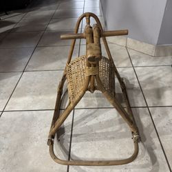 Vintage Rattan/Bamboo Rocking Horse