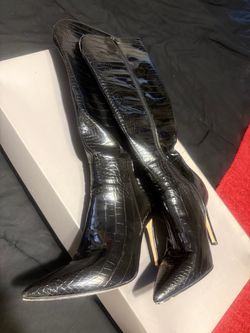 Black leather boots