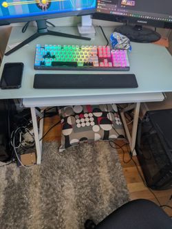 Glass computer desk