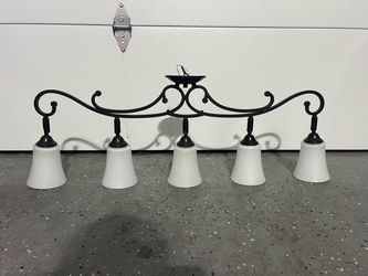 5-Light Black Wrought Iron Chandelier