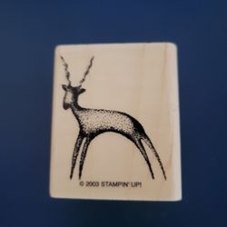 Wood Rubber Stamp antelope 